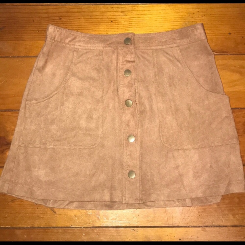 Brandy Melville Suede Button Skirt NWOT